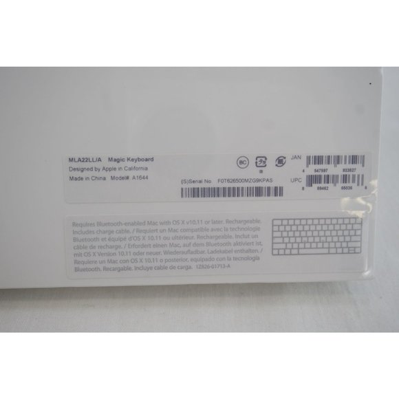 New Apple Magic Keyboard | A1644, MLA22LL/A, Bluetooth, Rechargeable - Picture 3 of 3
